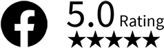 Facebook 5.0 rating in black