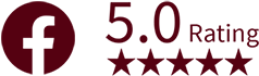 Facebook 5.0 rating in red