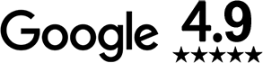 Google 4.9 Rating in black
