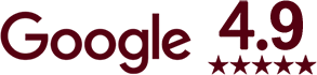 Google 4.9 Rating in red